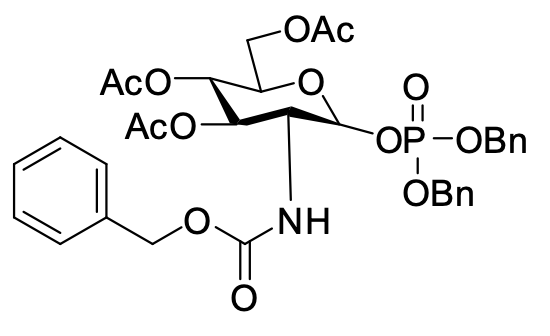 (2R,3S,4R,5R,6S)-2-(Acetoxymethyl)-5-(((benzyloxy)carbonyl)amino)-6-((bis(benzyloxy)phosphoryl)oxy)tetrahydro-2H-pyran-3,4-diyl Diacetate